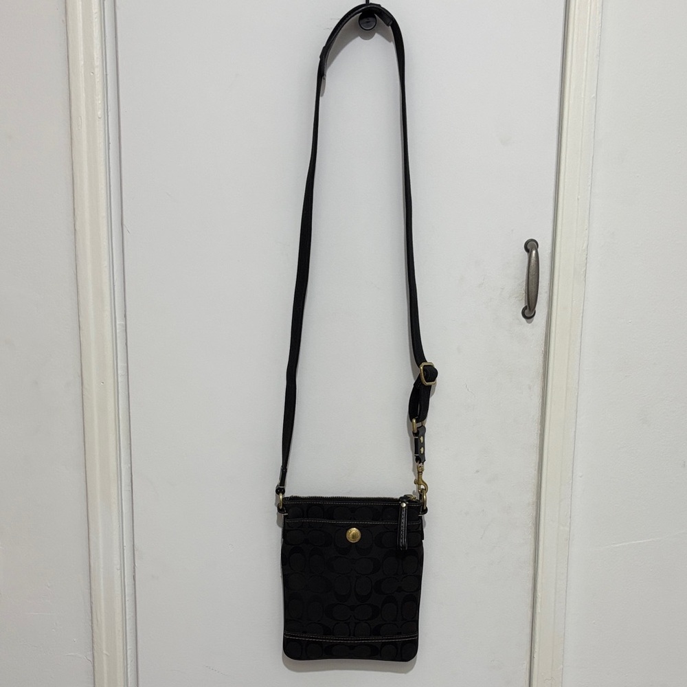 Coach Black Crossbody Bag with Gold Details